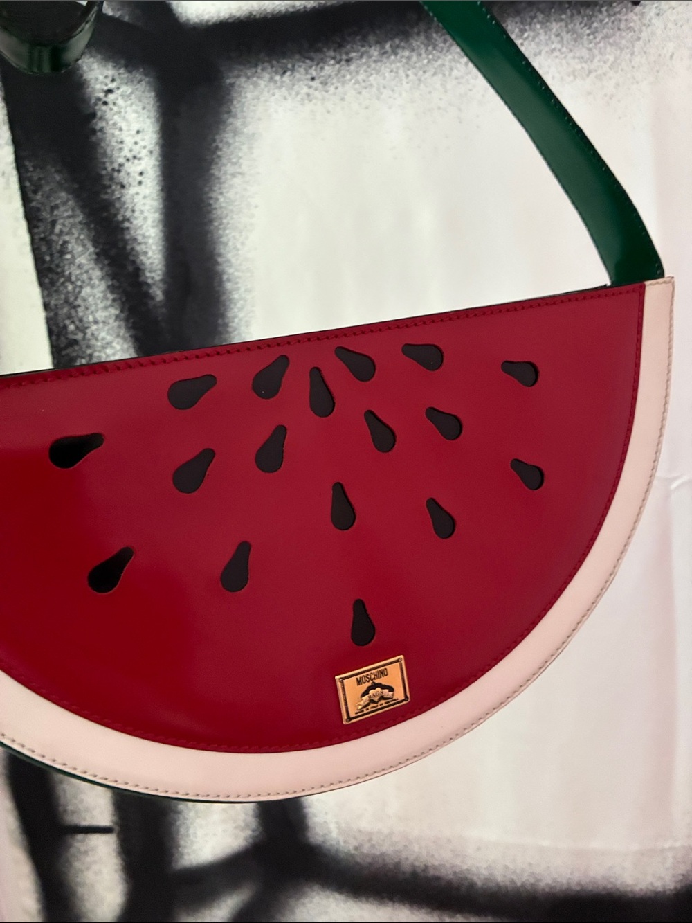 Vintage Moschino x Redwall Watermelon Patent Leather Shoulder Bag!